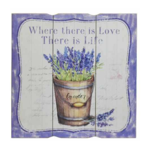Quadro in legno lavanda "Where there is love.."