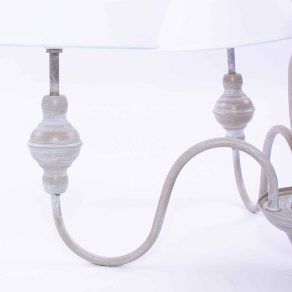 Lampadario a 4 bracci grigio/ecru in ferro - immagine 2