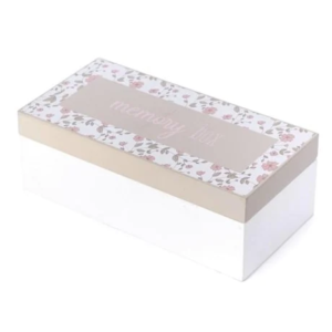 Scatola in legno Memory Box con fiorellini