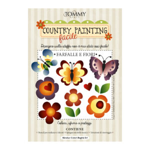 Stencil Country con fiori e farfalle