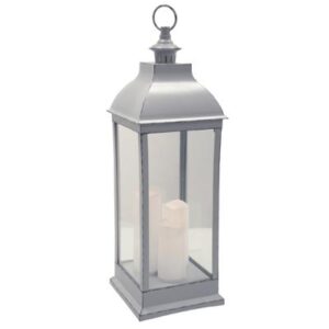 Lanterna in PVC con 3 candele led e timer 8 ore