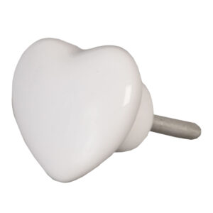 Pomello cuore in ceramica bianco