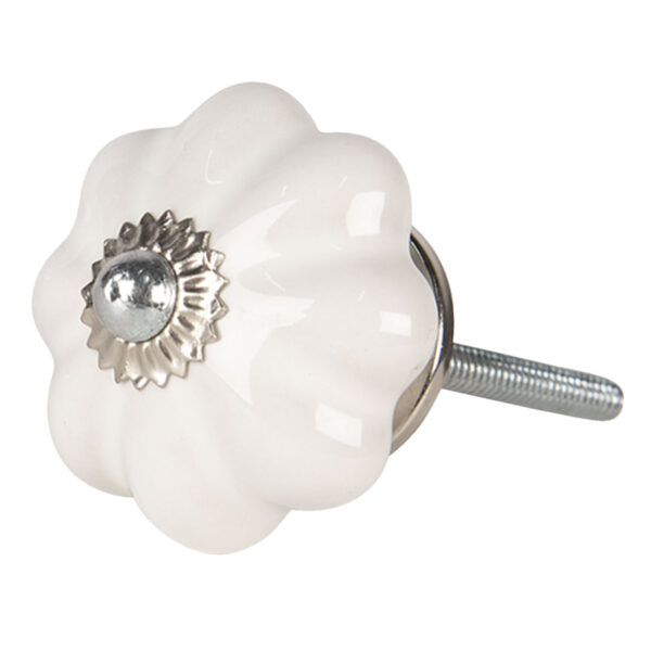 Pomello zucca in ceramica bianco