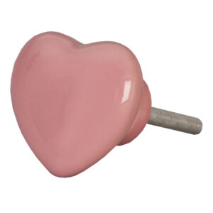 Pomello cuore in ceramica rosa