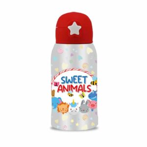 Borraccia termica Sweet Animals per bambini con cannuccia