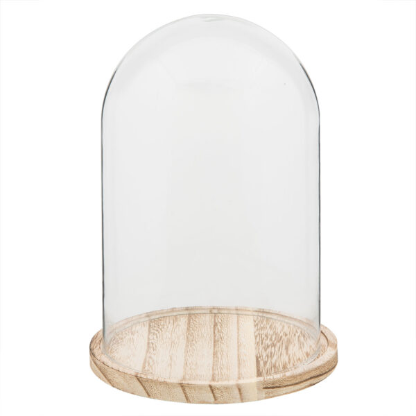 Cupola in vetro su base in legno