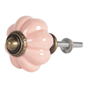 Pomello rotondo vintage in ceramica rosa