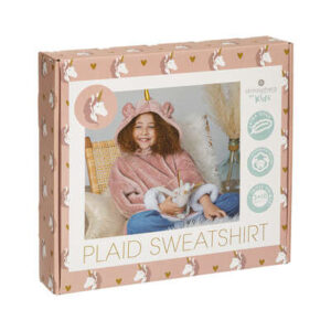 Felpa plaid unicorno con cappuccio unicorno dai 3 ai 10 anni