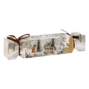 Set 3 candele decorate al profumo di Bosco in scatola regalo