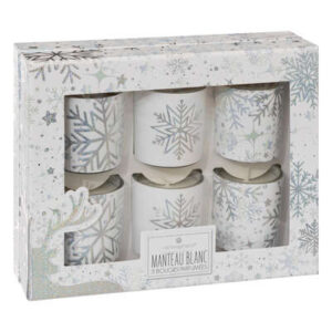 Set 6 candele decorate al profumo di Manteau Blanc in scatola regalo
