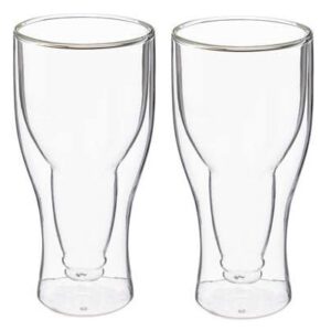 Set 2 bicchieri birra doppia parete