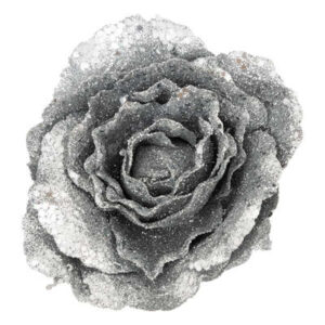 Rosa glitter argento con spilla