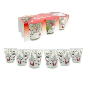 Set 6 bicchieri natalizi con gnomi