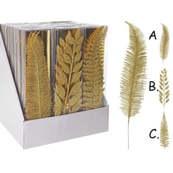 Set 3 rami glitter oro 32cm