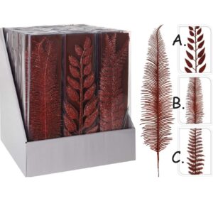 Set 3 rami glitter rosso 32cm