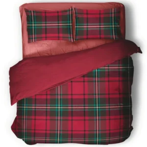 Parure copripiumino Tartan rosso piazza e mezza/matrimoniale