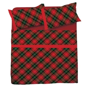 Completo letto Tartan rosso singolo/piazza e mezza