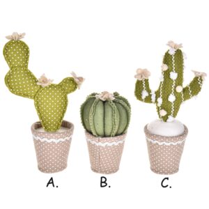 Cactus in feltro verde e beige