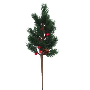 Ramo di pino rosso con bacche e pigne 23cm