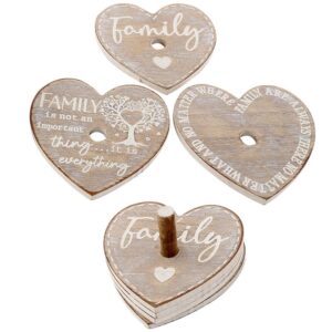 Set 4 sottobicchieri cuore in legno