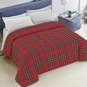 Trapunta matrimoniale tartan rosso singolo/piazza e mezza/matrimoniale