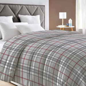 Trapunta piazza e mezza tartan grigio