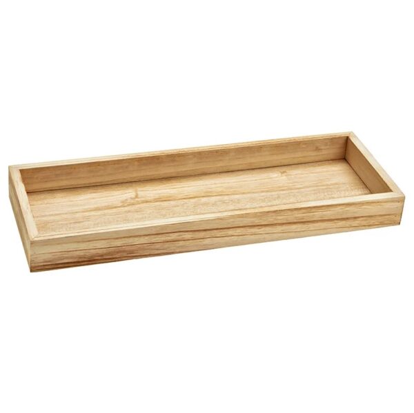 Vassoio rettangolare in legno naturale