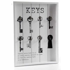 Appendichiavi Keys in legno bianco shabby