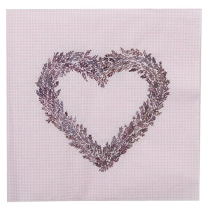 Tovaglioli con cuore lavanda