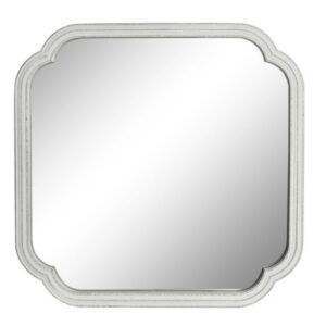 Specchio in legno bianco shabby con angoli lavorati