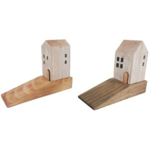 Fermaporta in legno con casetta