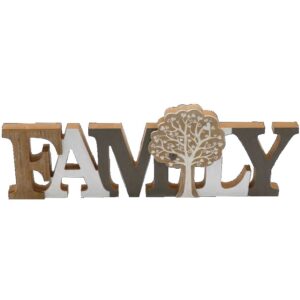 Scritta Family con albero della famiglia