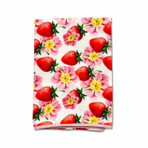 Tovaglia antimacchia con fragole e fiori (varie misure)