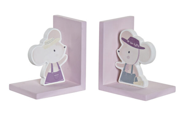Set 2 fermalibri lilla con topini - immagine 3