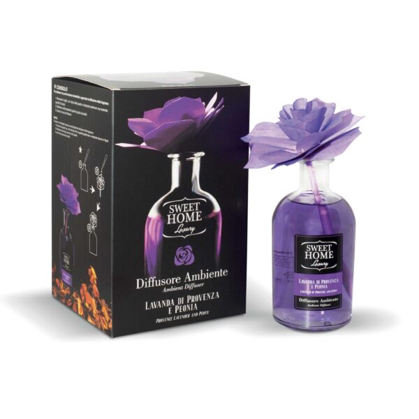 Profumatore con rosa in legno profumazione: Lavanda di Provenza e Peonia