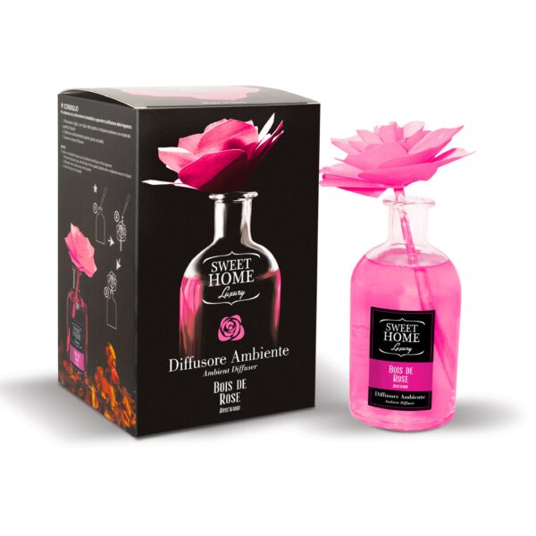 Profumatore con rosa in legno profumazione: Bois de Rose