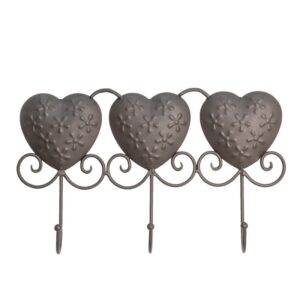 Appendino a cuore con ganci marrone corten
