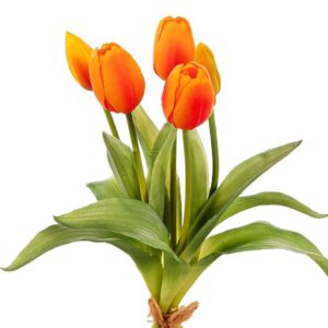 Bouquet di tulipani arancio natural touch 35cm