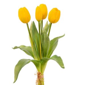 Bouquet di tulipani giallo natural touch 35cm