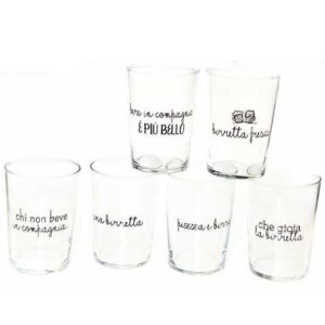 Set 6 bicchieri birra con scritte nero