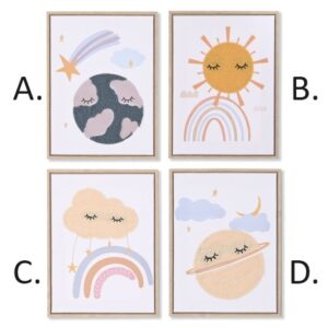 Quadro in tela per bambini con ricami