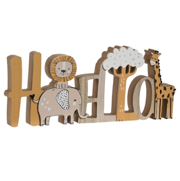 Scritta Hello con animaletti della giungla