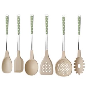 Utensile cucina con cuoricini verde salvia - Neva