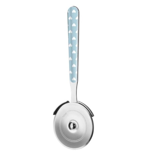 Rotella pizza in acciaio inox con cuoricini azzurro – Neva