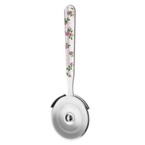 Rotella pizza in acciaio inox con roselline rosa – Neva