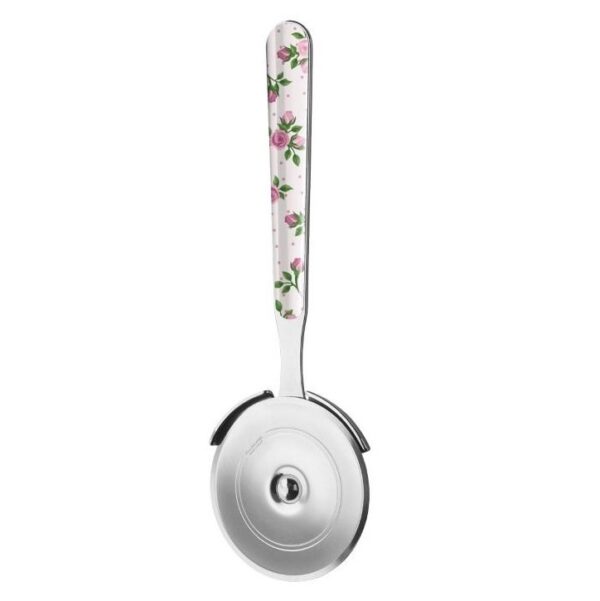 Rotella pizza in acciaio inox con roselline rosa – Neva