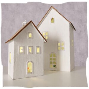 Lanterna in metallo a casetta con LED