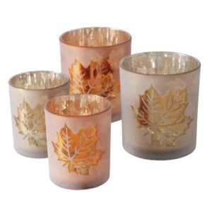 Set 2 porta candele foglia