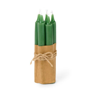 Set 5 candele verde scuro h.18cm