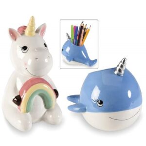 Portapenne per bambini balena/unicorno